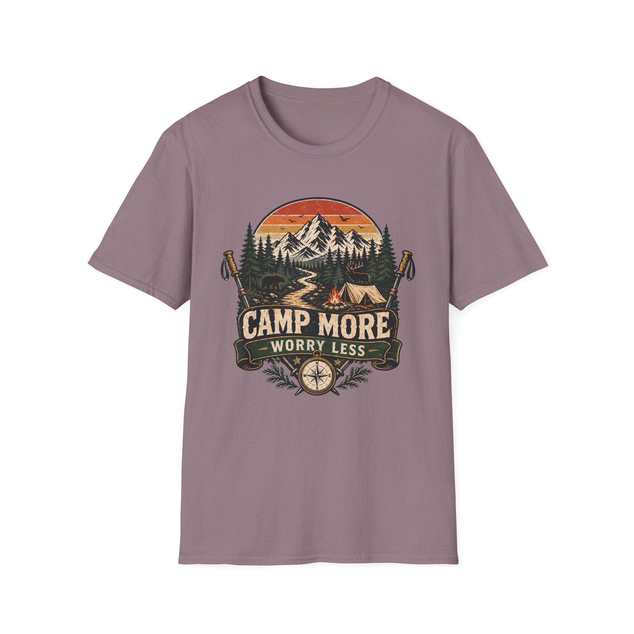 Camp More Worry Less Sunset T-Shirt