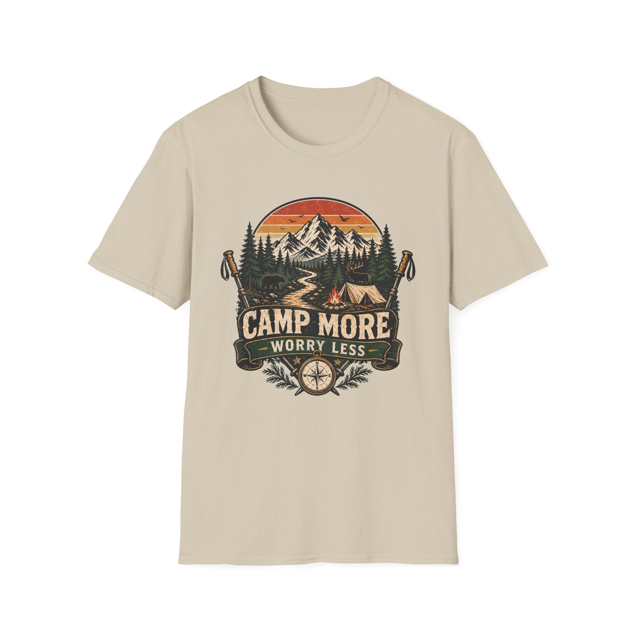 Camp More Worry Less Sunset T-Shirt