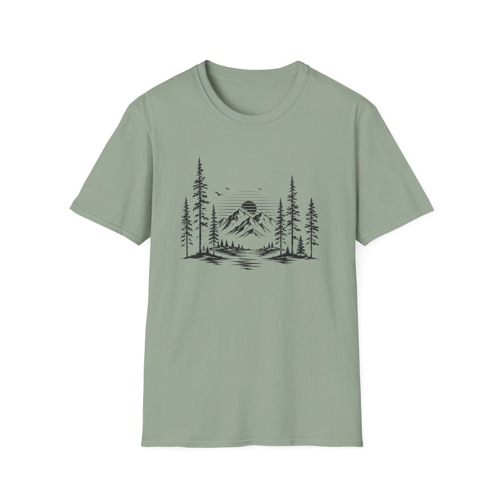 Minimal Pine Tree Mountain T-Shirt