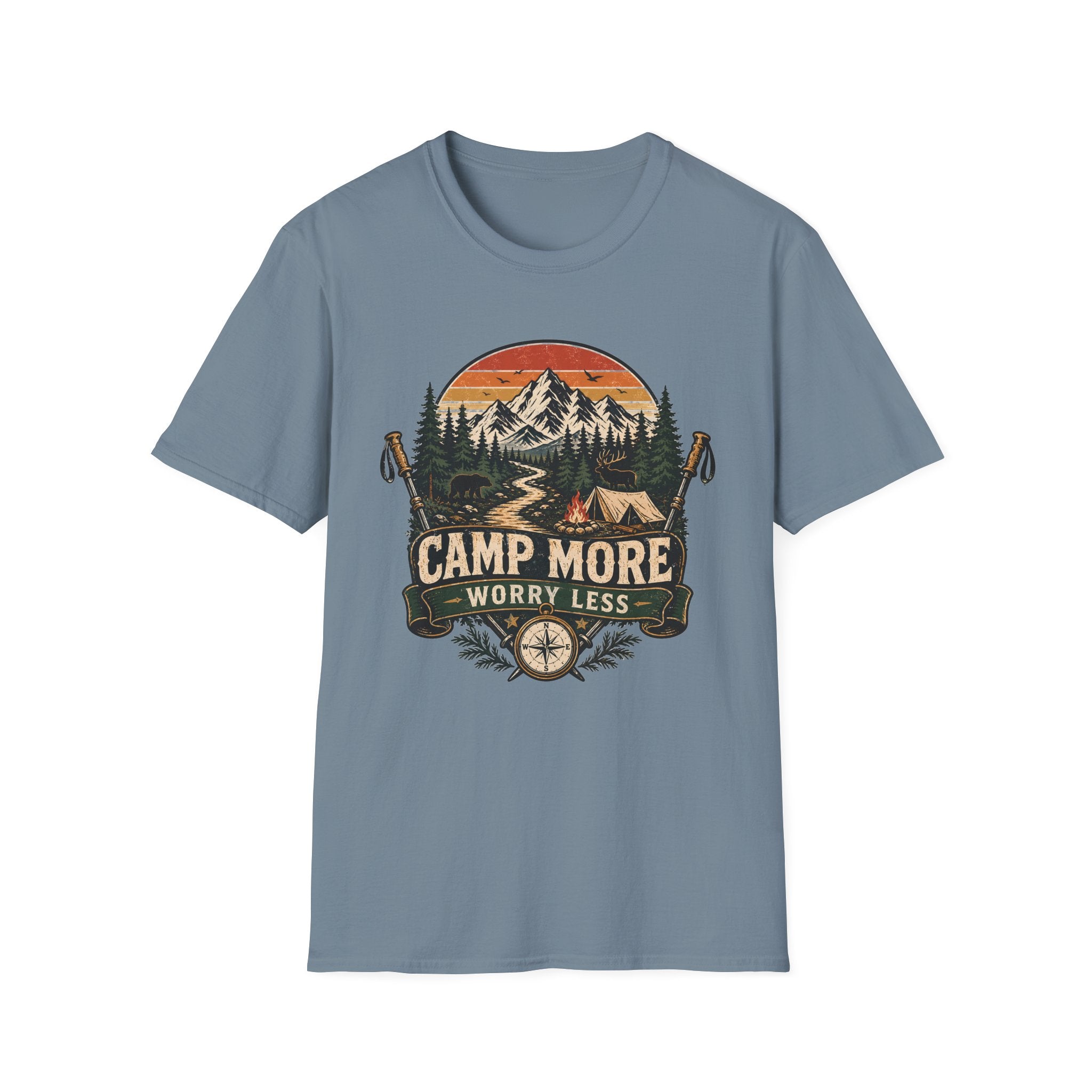 Camp More Worry Less Sunset T-Shirt