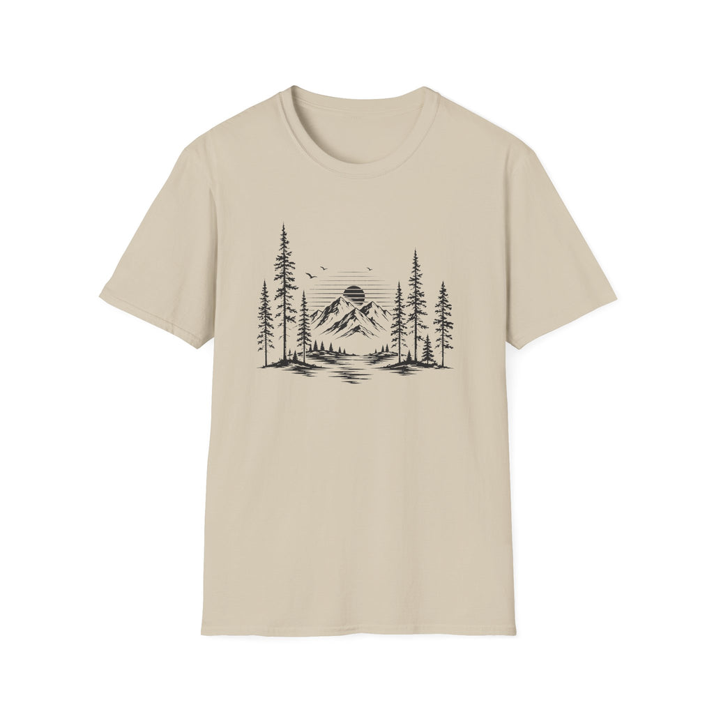 Minimal Pine Tree Mountain T-Shirt