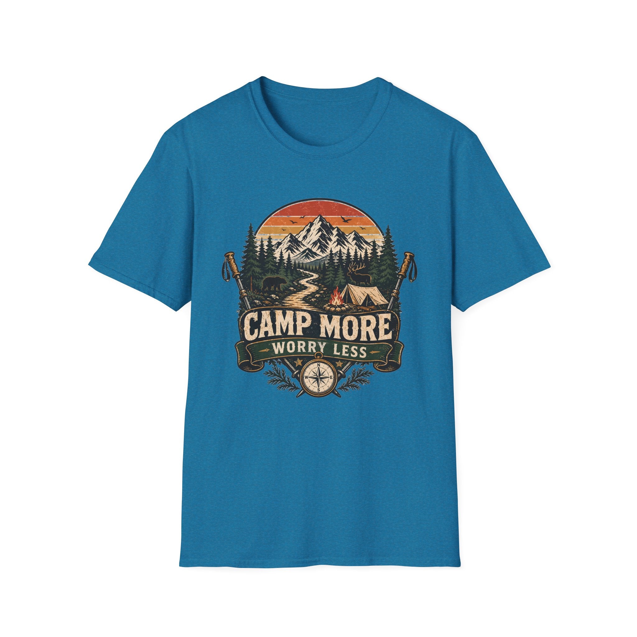 Camp More Worry Less Sunset T-Shirt
