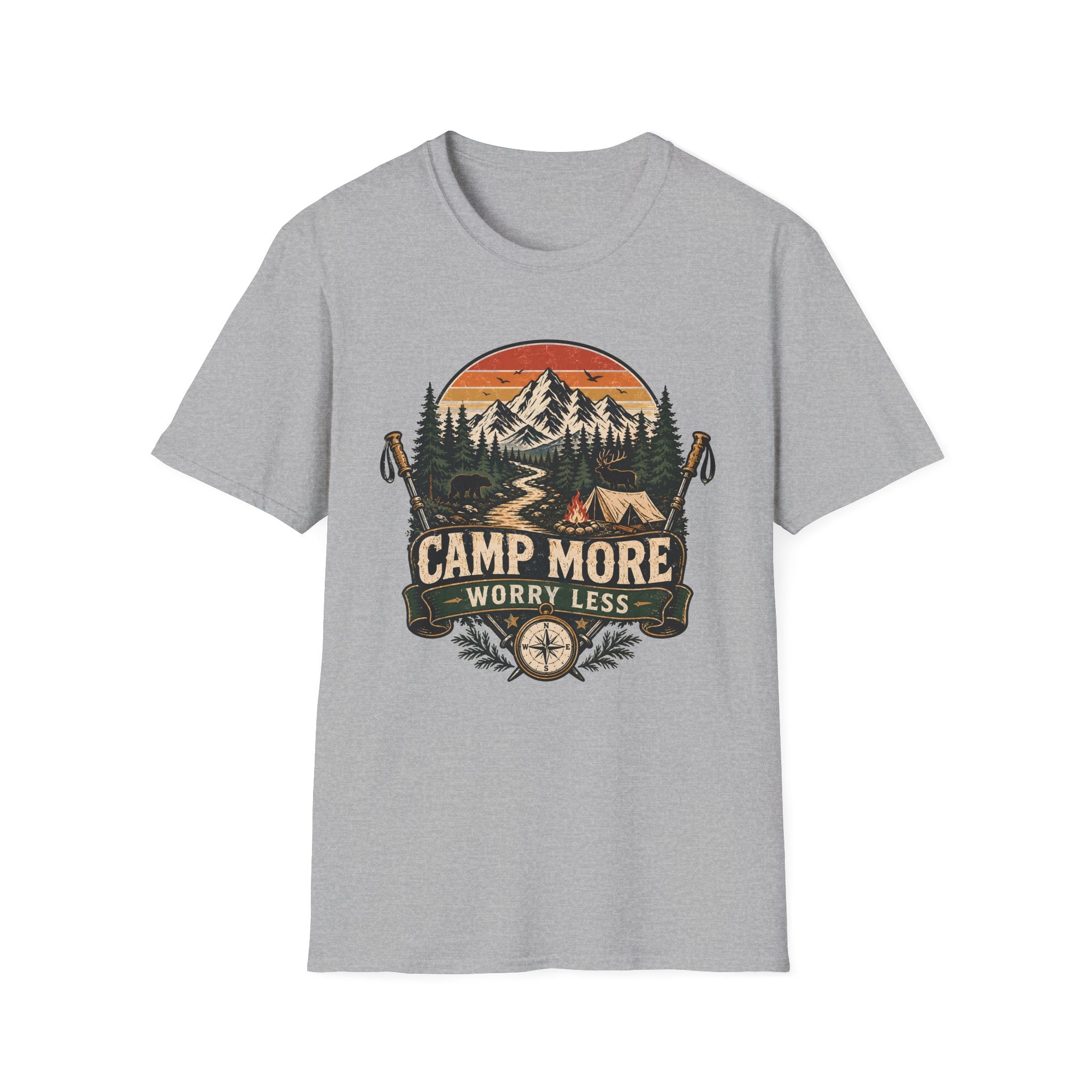 Camp More Worry Less Sunset T-Shirt