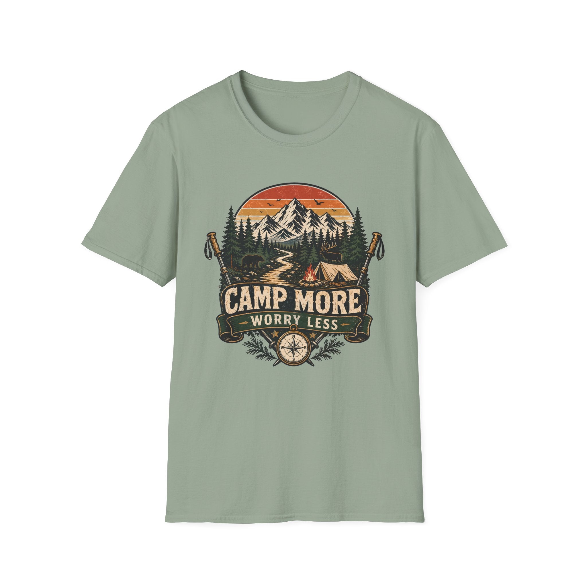 Camp More Worry Less Sunset T-Shirt