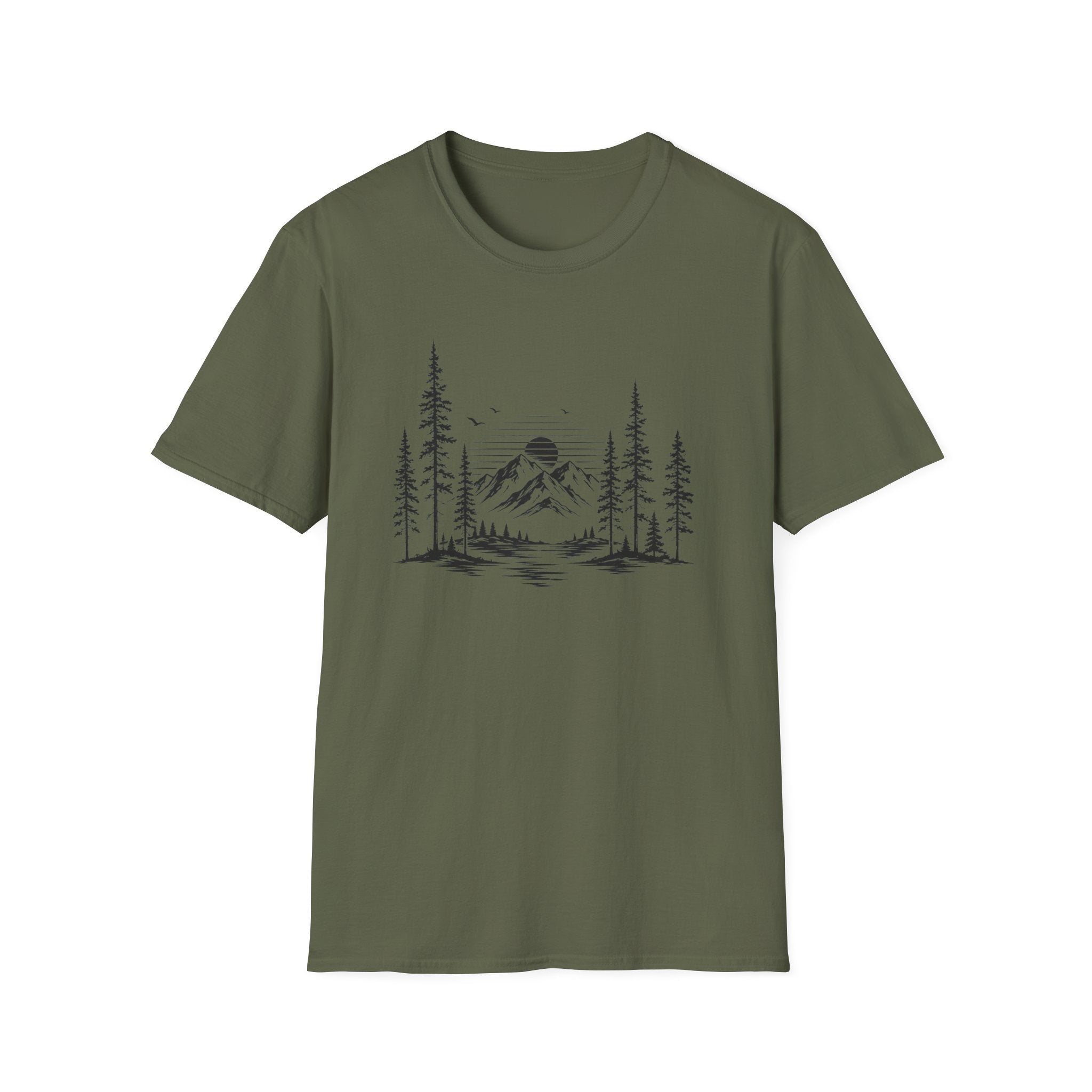 Minimal Pine Tree Mountain T-Shirt