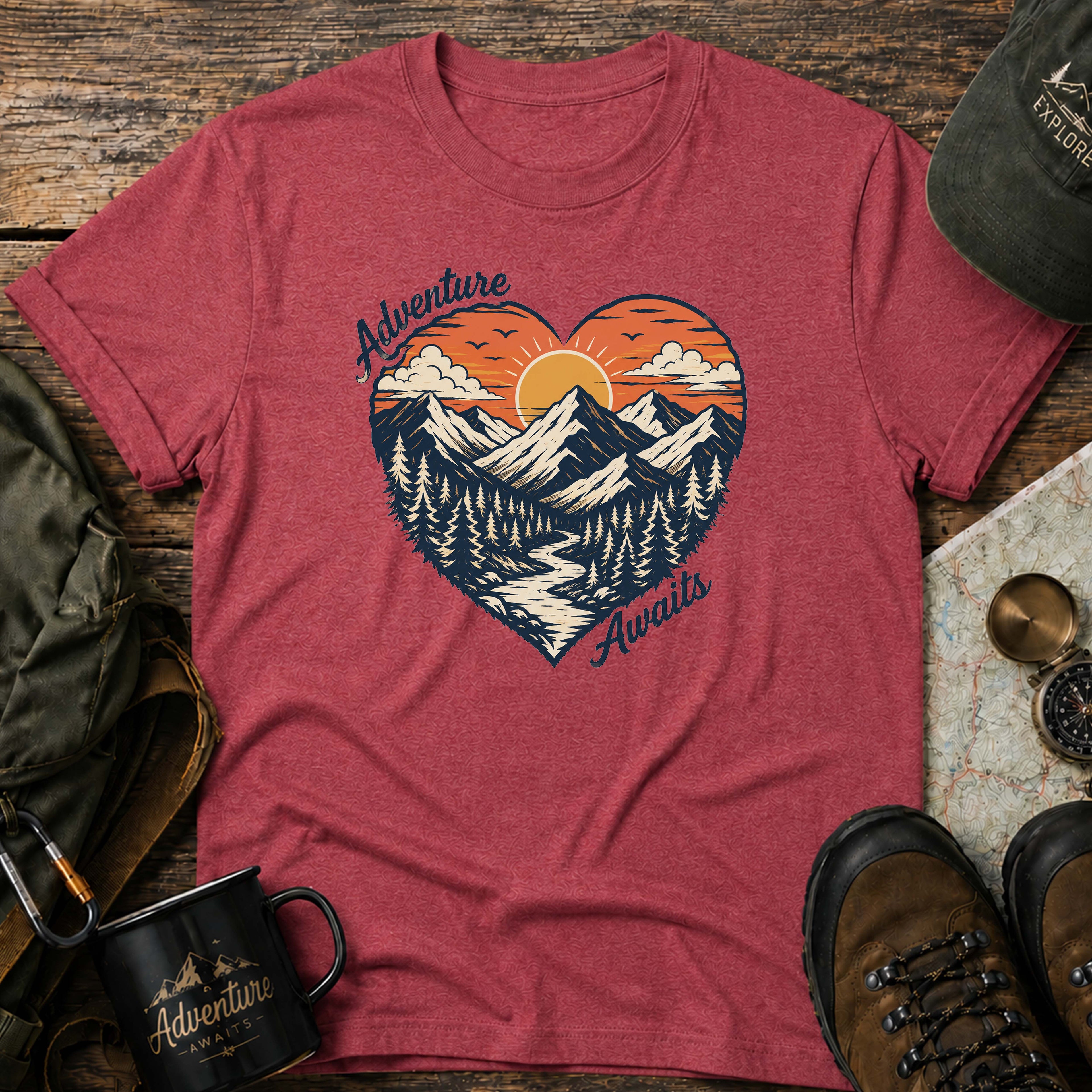 Adventure Awaits Heart T-Shirt
