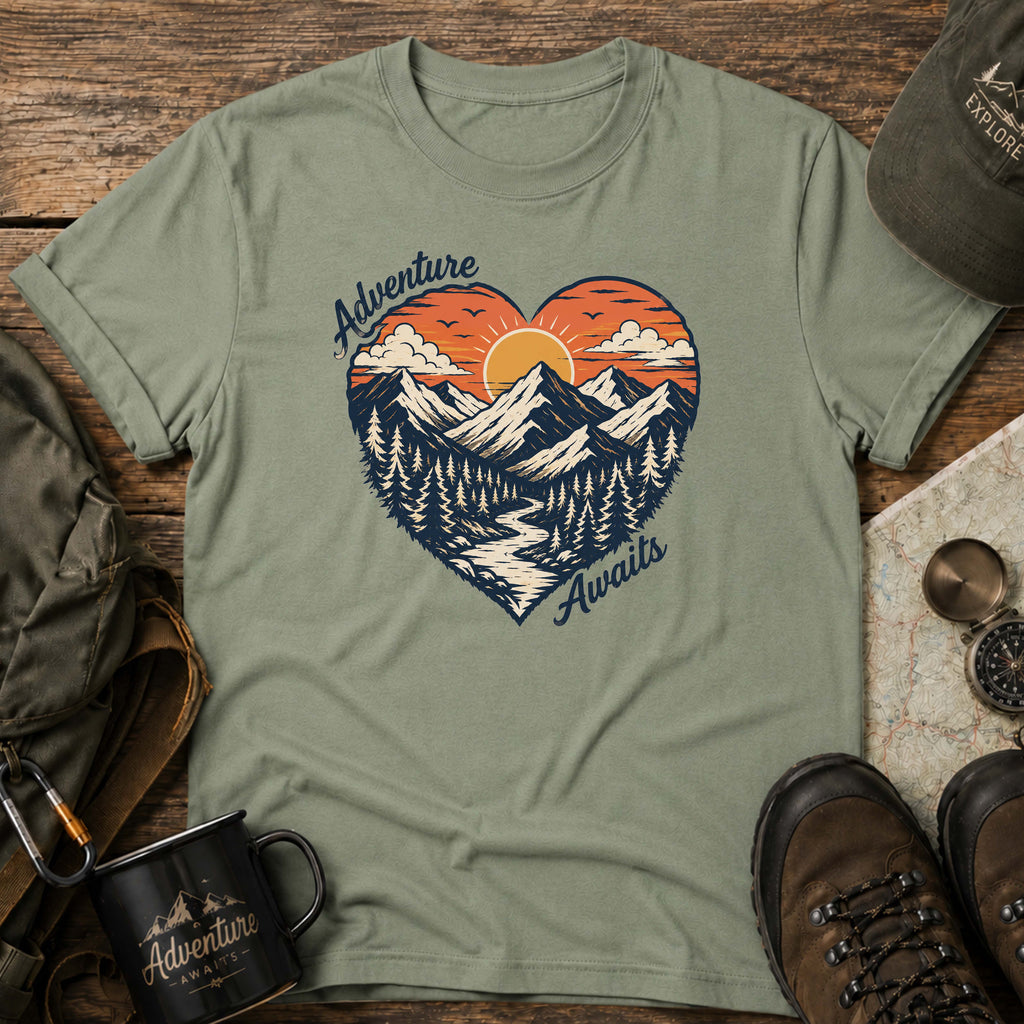 Adventure Awaits Heart T-Shirt