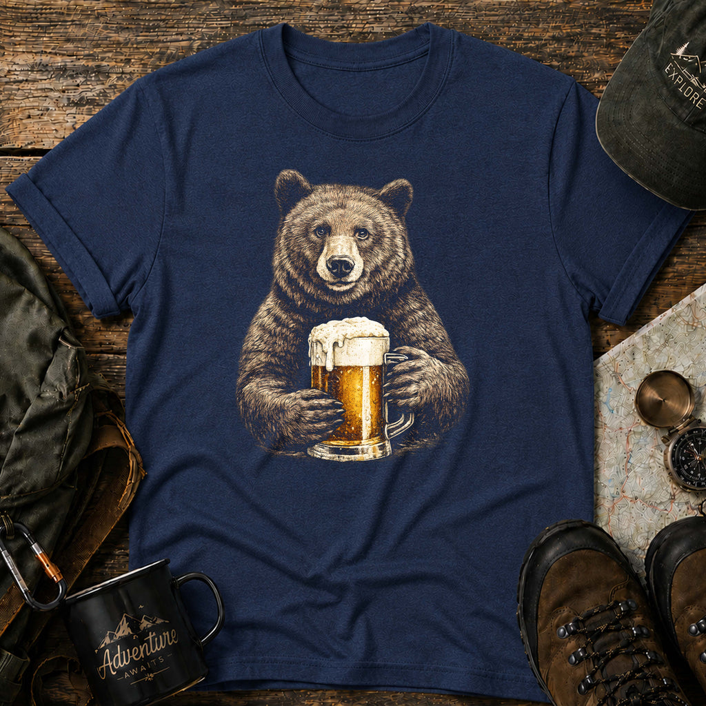 Bear Holding Beer T-Shirt