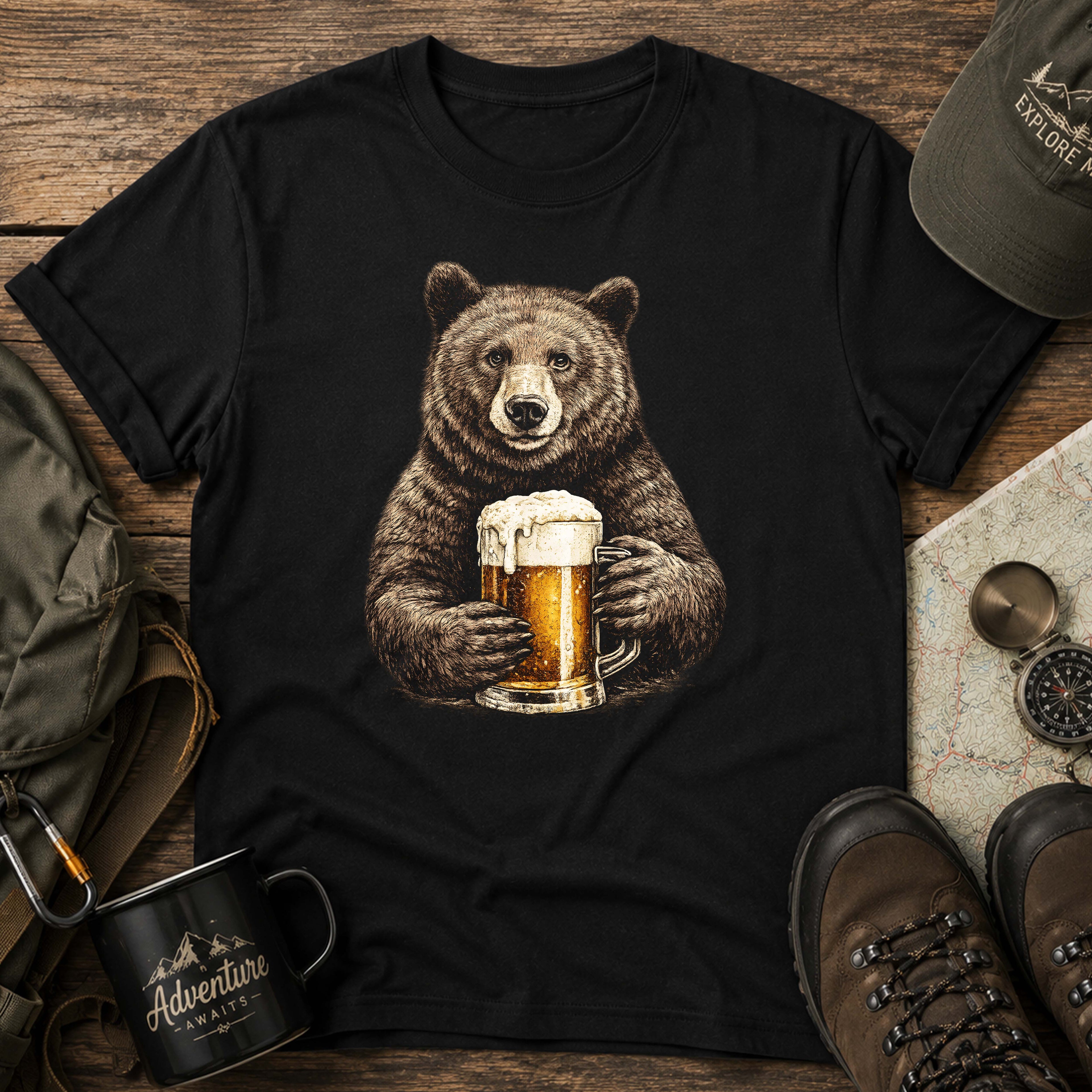 Bear Holding Beer T-Shirt