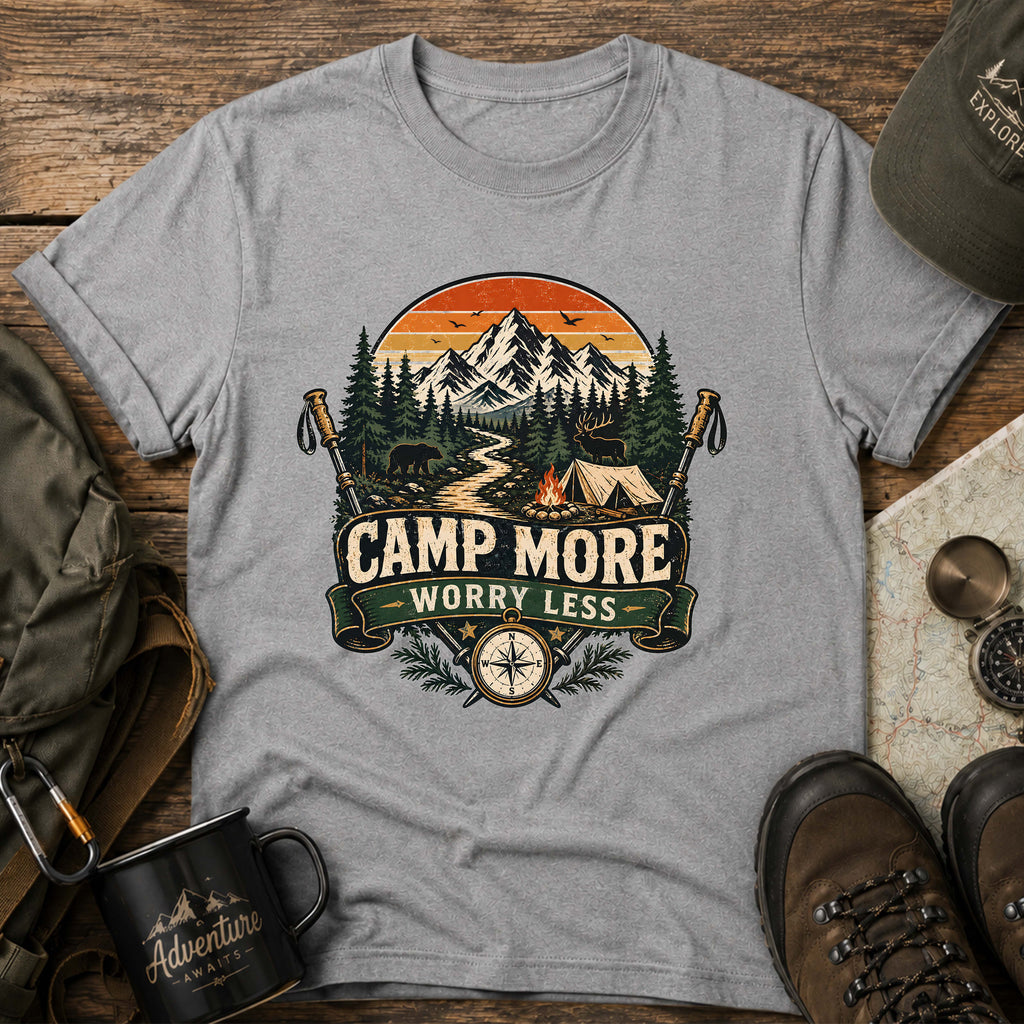 Camp More Worry Less Sunset T-Shirt