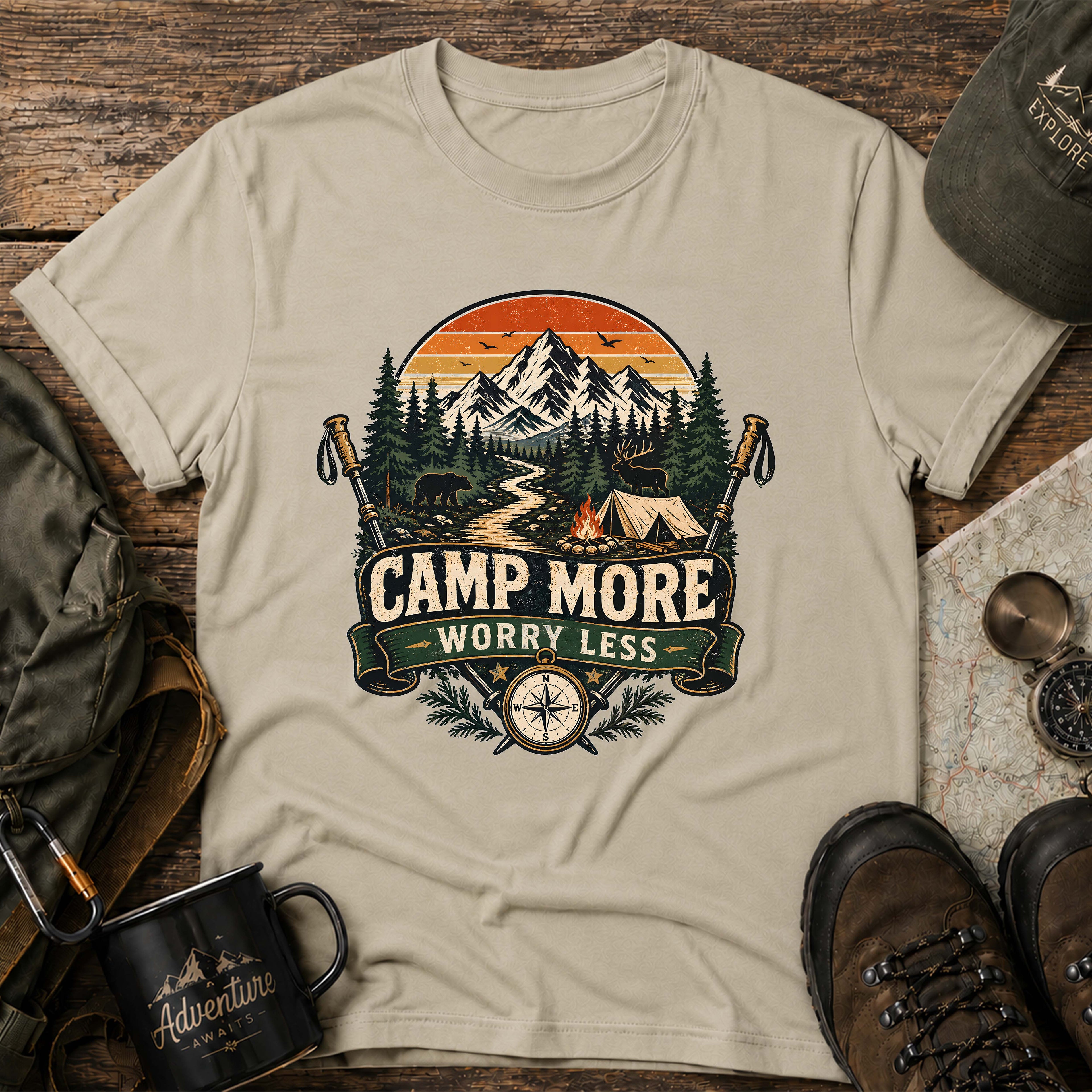 Camp More Worry Less Sunset T-Shirt
