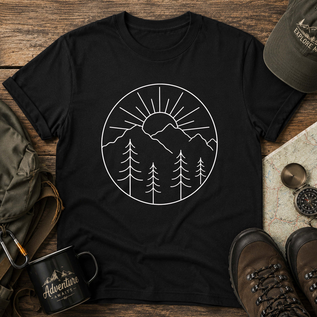 Minimal Mountain Sunrise T-Shirt