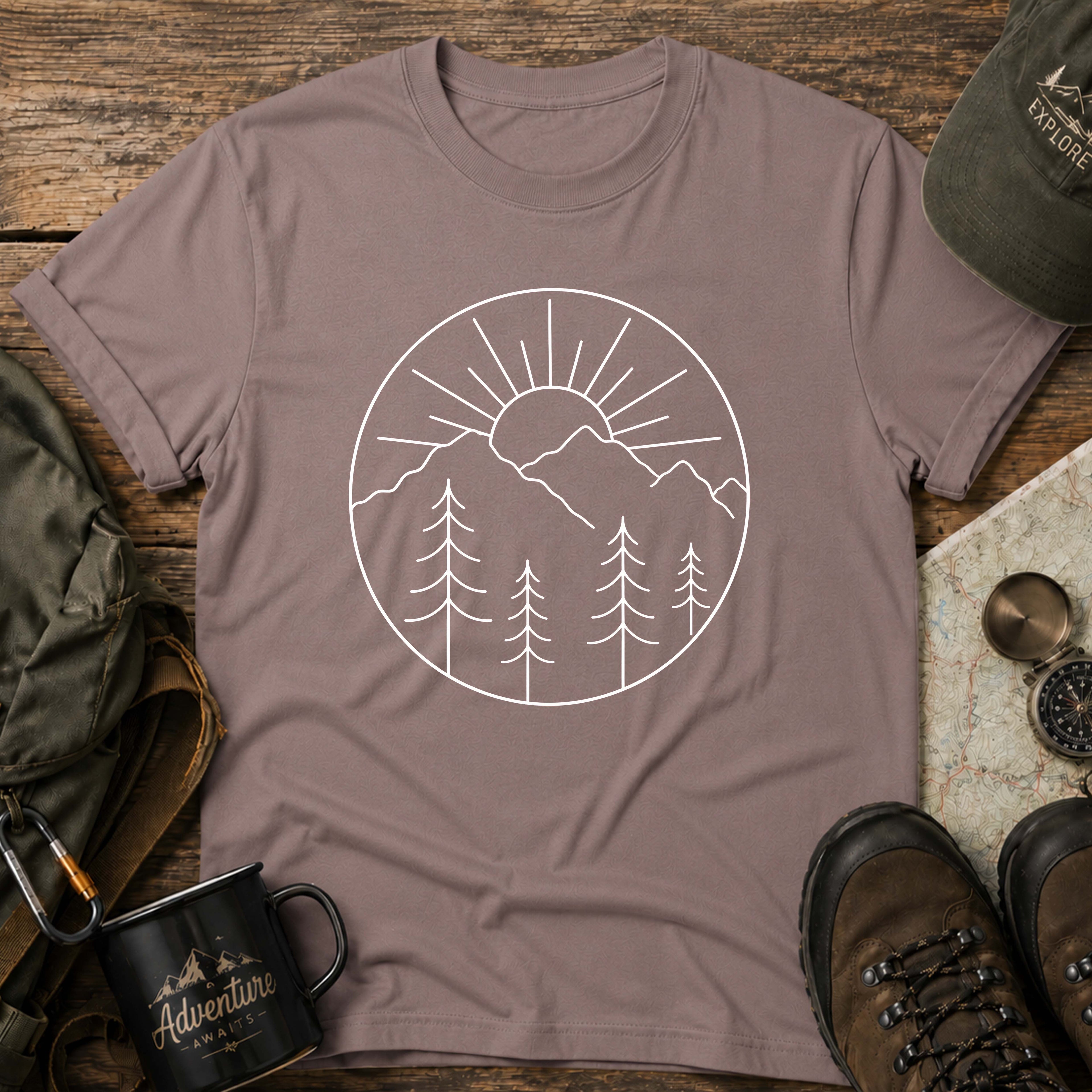 Minimal Mountain Sunrise T-Shirt