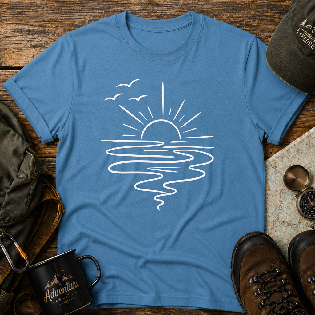 Minimal Ocean Sunset T-Shirt
