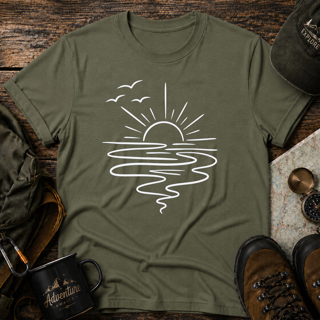 Minimal Ocean Sunset T-Shirt