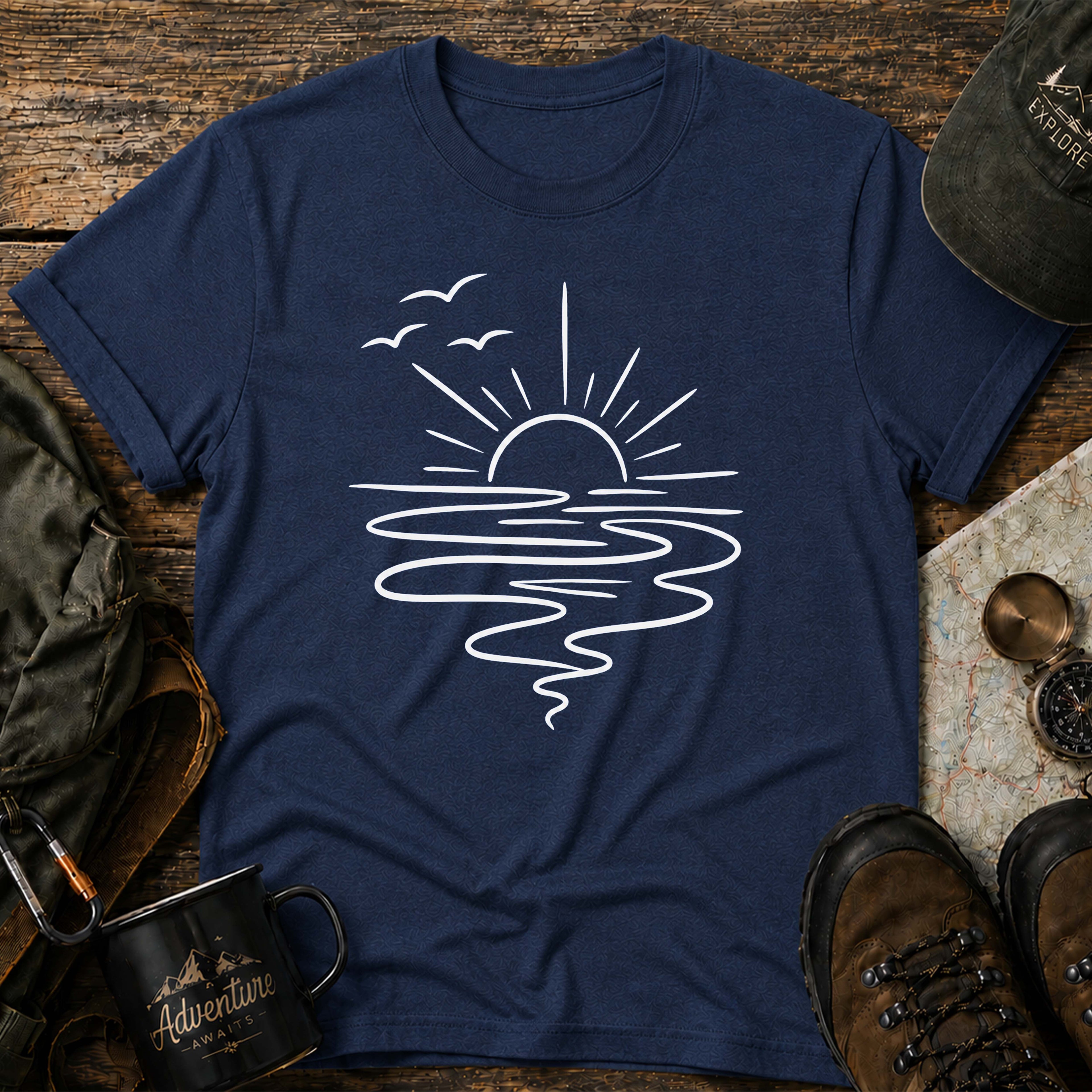Minimal Ocean Sunset T-Shirt
