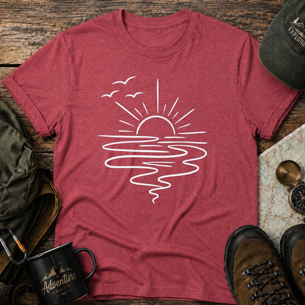 Minimal Ocean Sunset T-Shirt