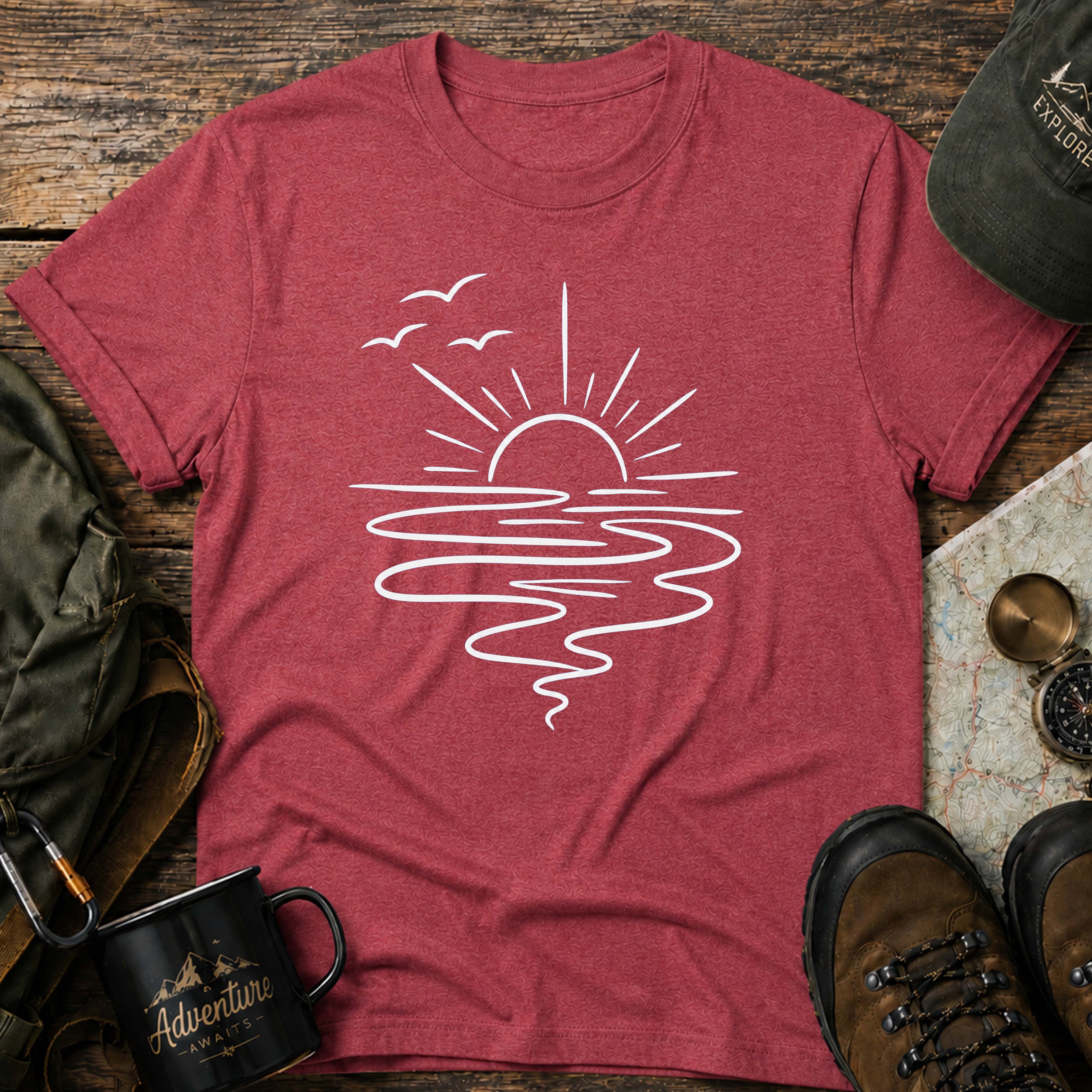 Minimal Ocean Sunset T-Shirt